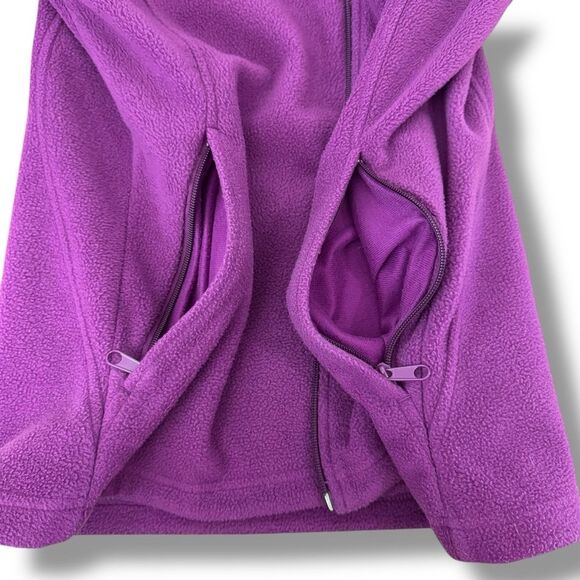 Columbia Dotswarm II Full Zip Fleece Jacket Women’s Large Purple Gray Sherpa - Picture 8 of 11